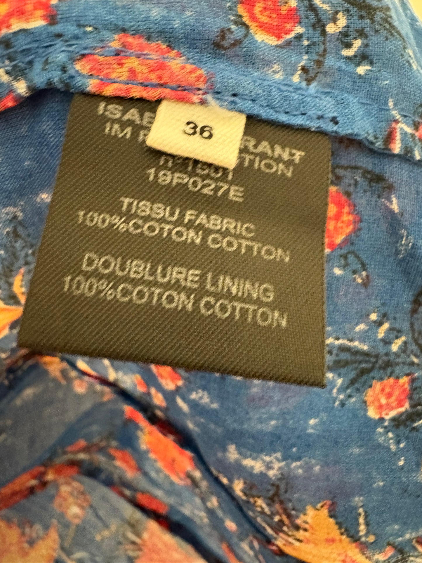 ISABEL MARANT. Blue floral top T.36