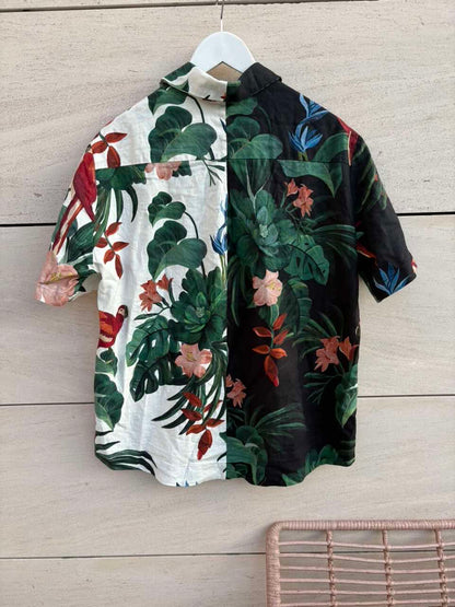 FARM RIO. Camisa lino estampado tropical