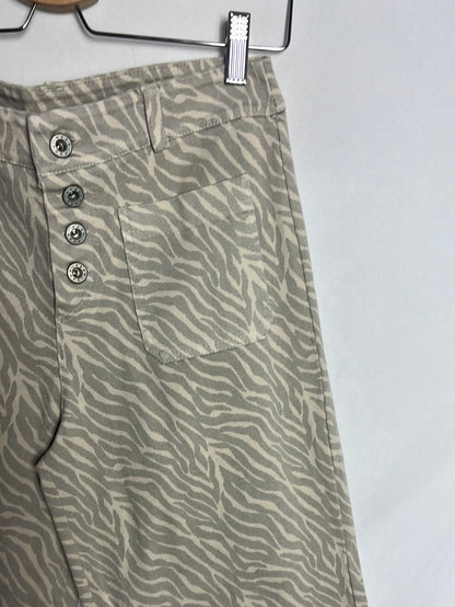OTRAS. Pantalón estampado beiges. T 36