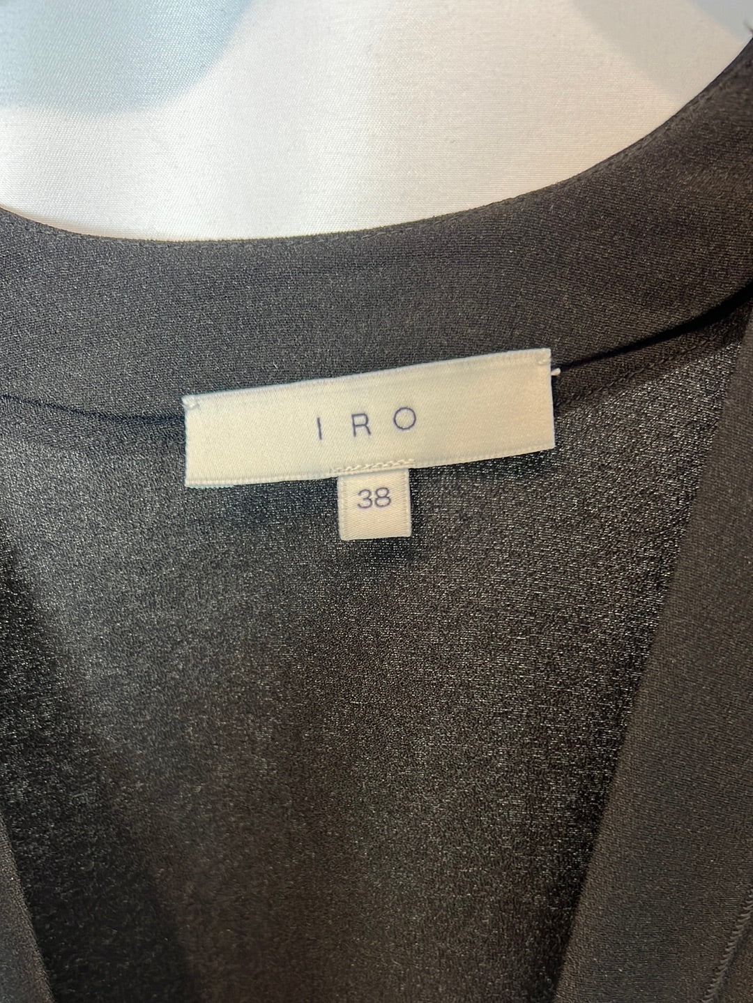 IRO. Flowing black blouse with neckline detail. Size 38
