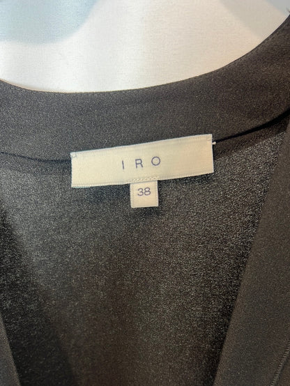 IRO. Flowing black blouse with neckline detail. Size 38