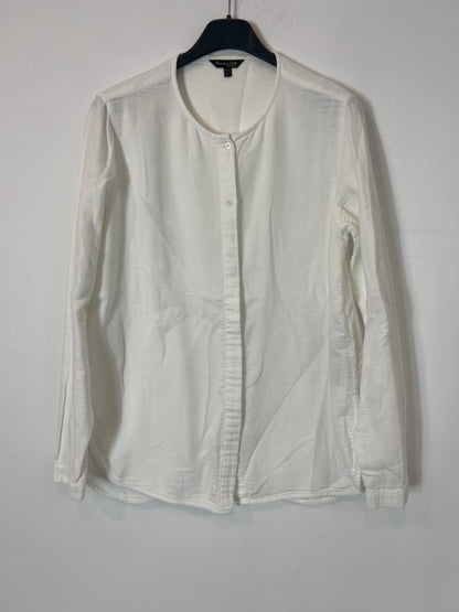 MASSIMO DUTTI. White cotton blouse. TS