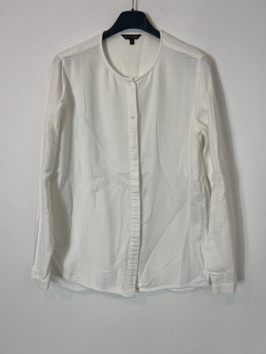MASSIMO DUTTI. White cotton blouse. TS