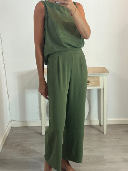 N DE NUBE. Pantalón verde fluido T.l