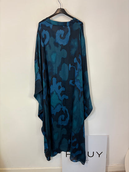 JUAN AVELLANEDA SEE IOU. Vestido estilo caftán azules