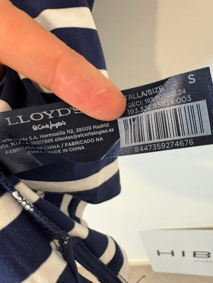 LLOYD´S. Camiseta azul rayas algodón