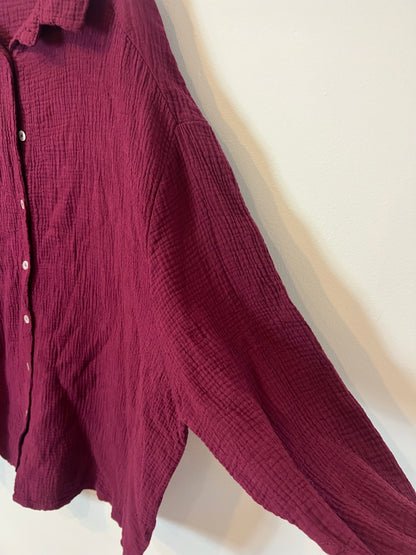 SCHILO JOLIE. Blusón algodón burdeos. T XL