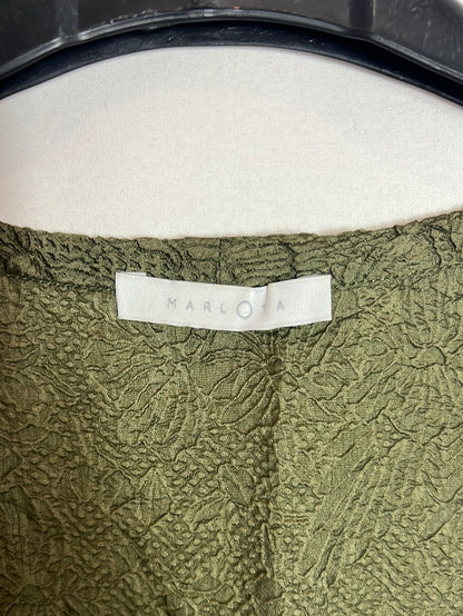 MARLOTA. Vestido verde seda con textura. T 36