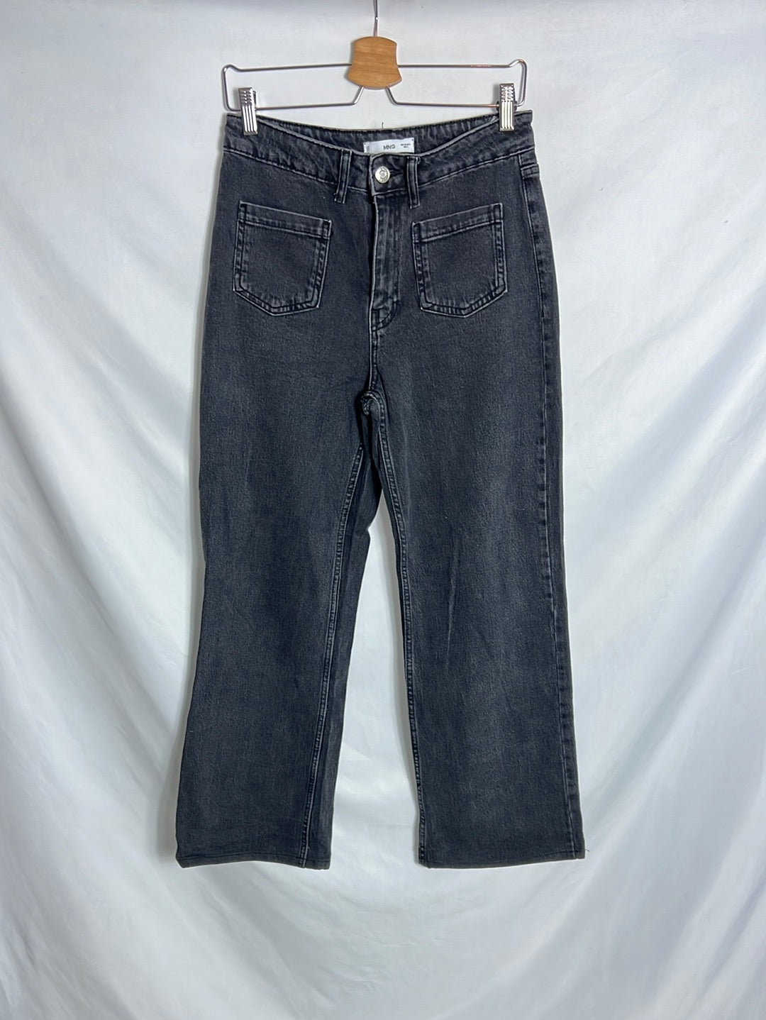 MANGO.Denim pata ancha bolsillos. T 38