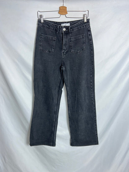 MANGO.Denim pata ancha bolsillos. T 38