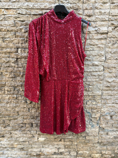 ZARA. Vestido lentejuelas asimétrico