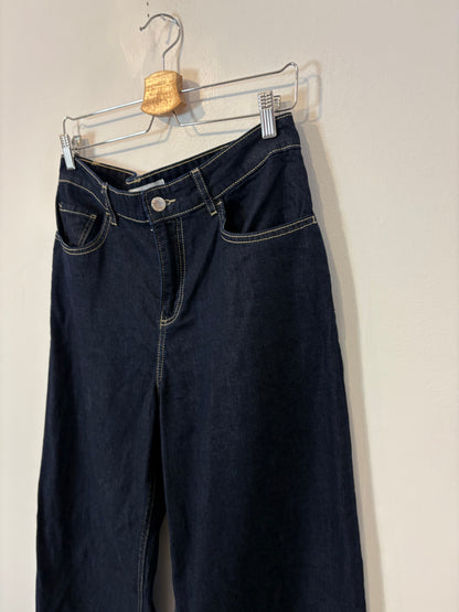 MANGO. Denim pata ancha costuras