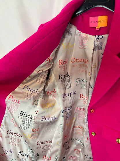 VILAGALLO. Abrigo lana fucsia. T 40