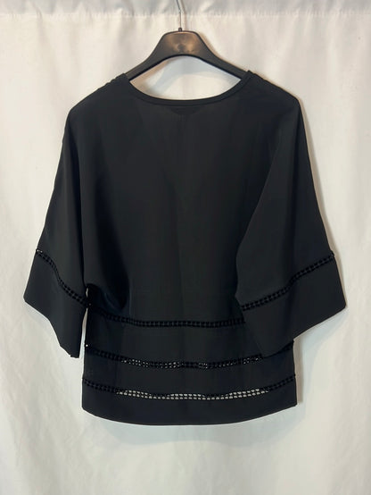 IRO. Black perforated blouse. T 34