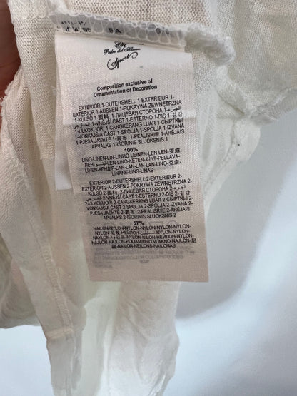 PEDRO DEL HIERRO. Top lino detalles. T L