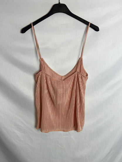 SHANA. Top tirantes rosa plisado. T S