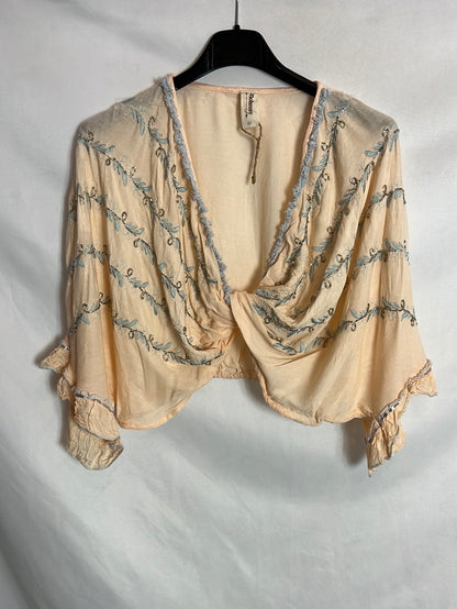 BOHEMY. Total look top y falda bordado y pedrería. T U (S)