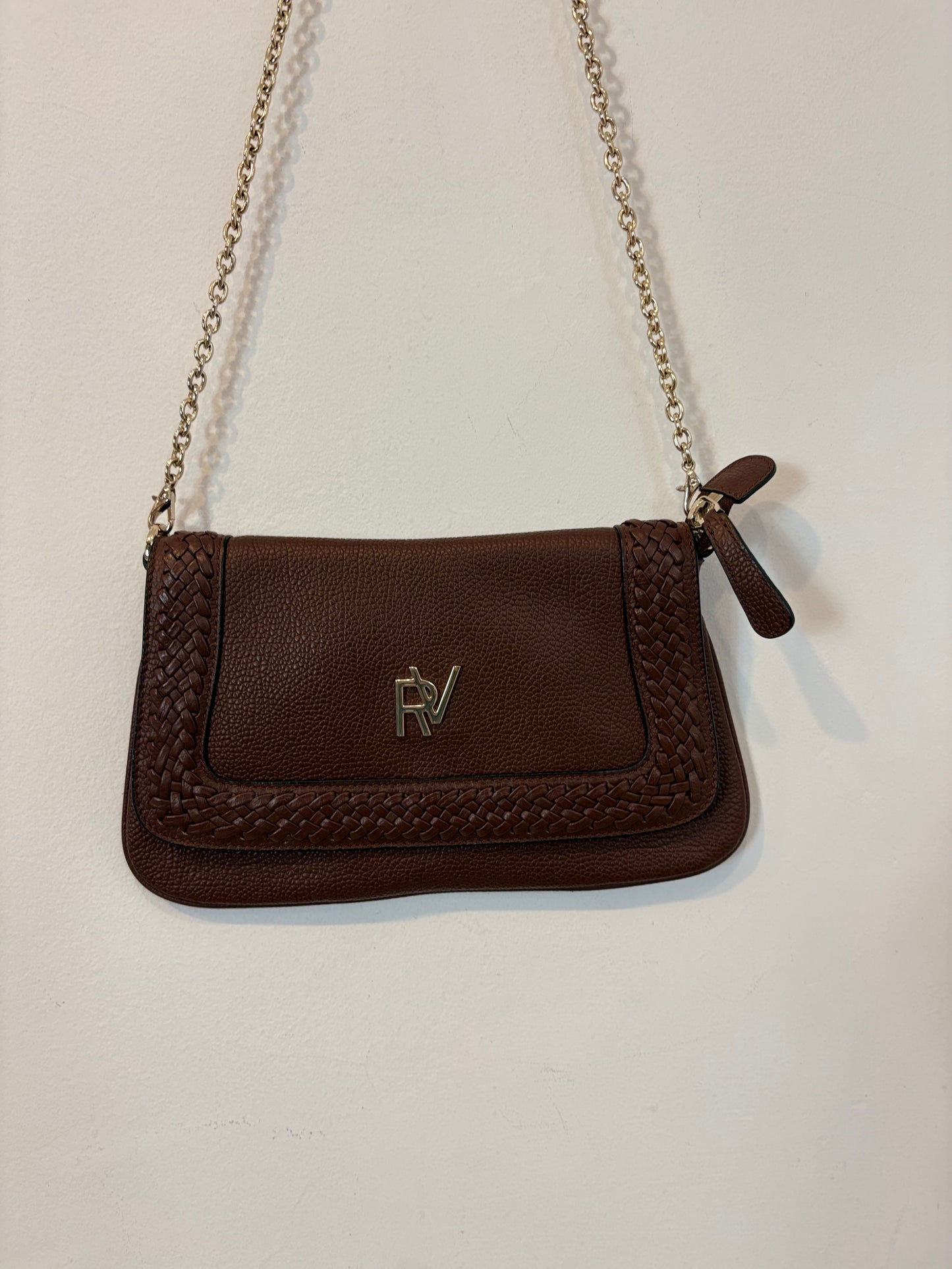 ROBERTO VERINO. Bolso marrón piel