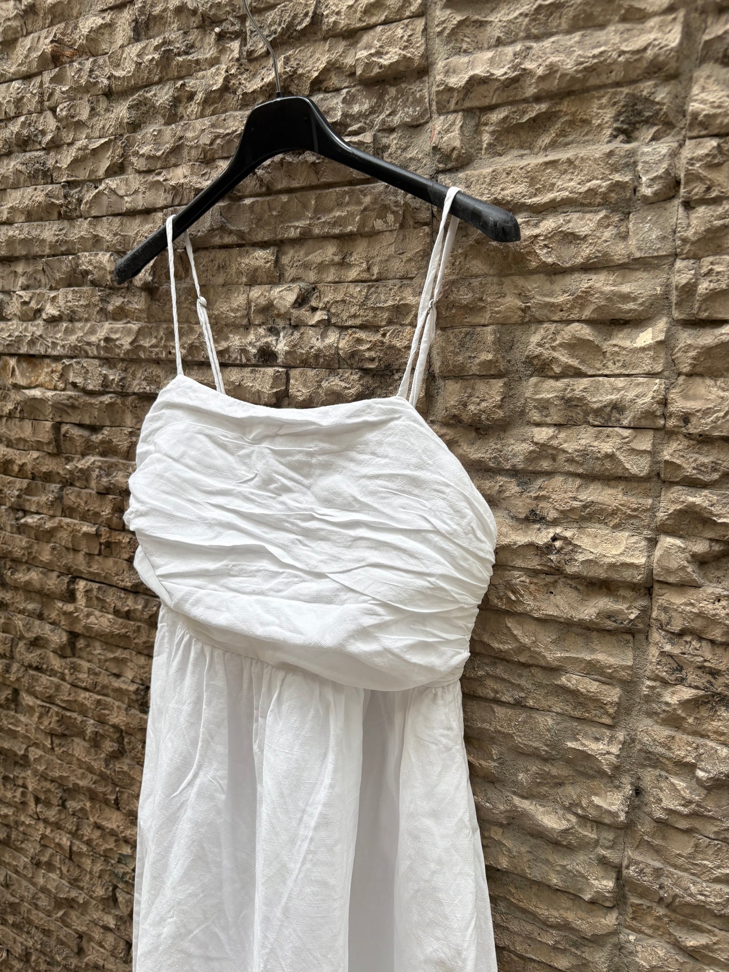 THE NEW SOCIETY. Vestido largo  blanco lino