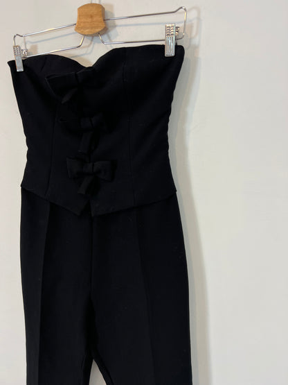 ZARA. Mono largo negro lazos. T S