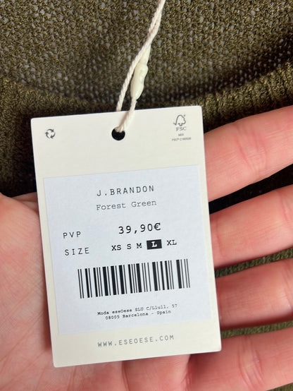 ESE O ESE. Top punto verde oscuro. T L