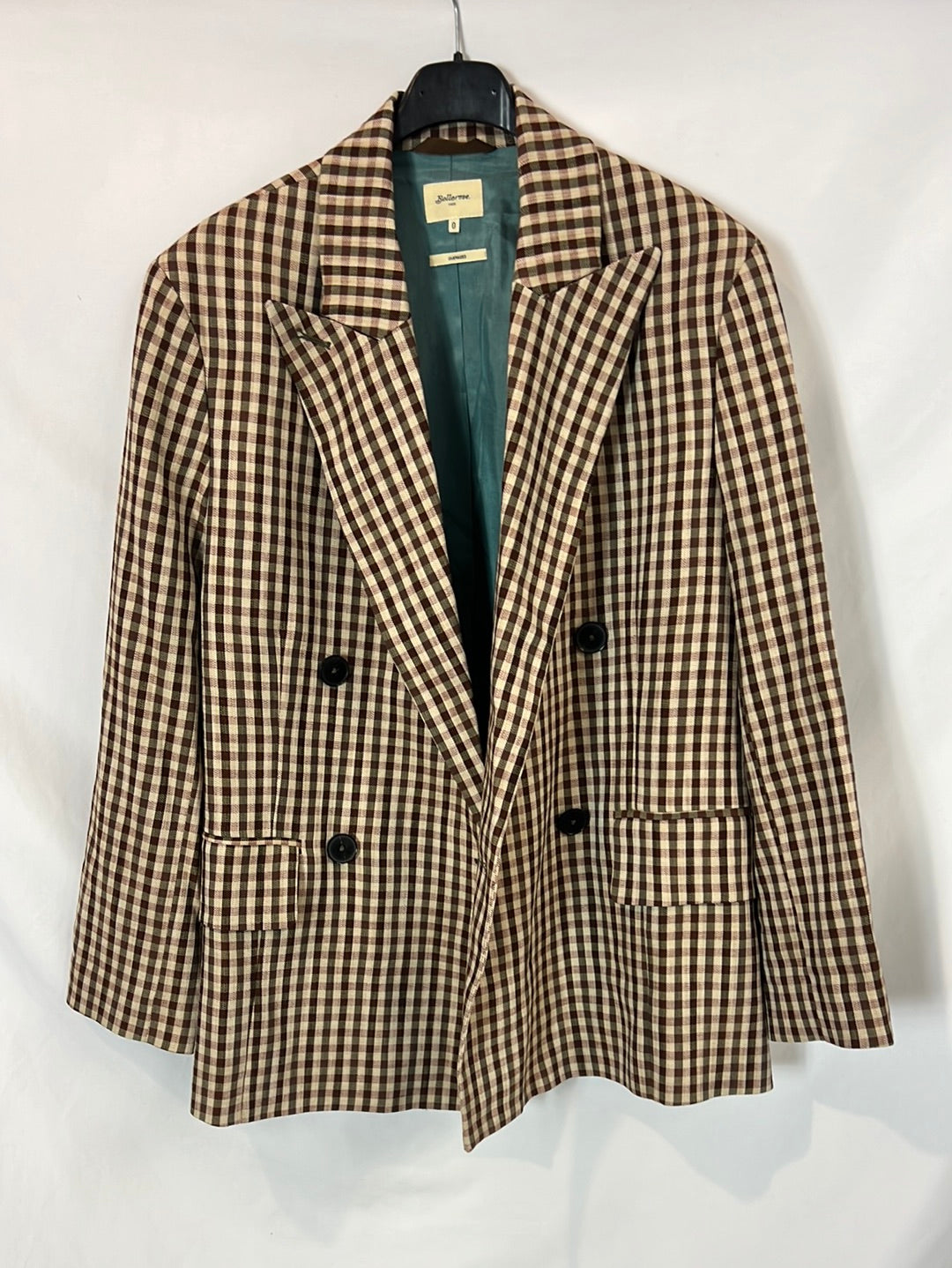 BELLEROSE. Blazer de cuadros oversized T.0(xs)