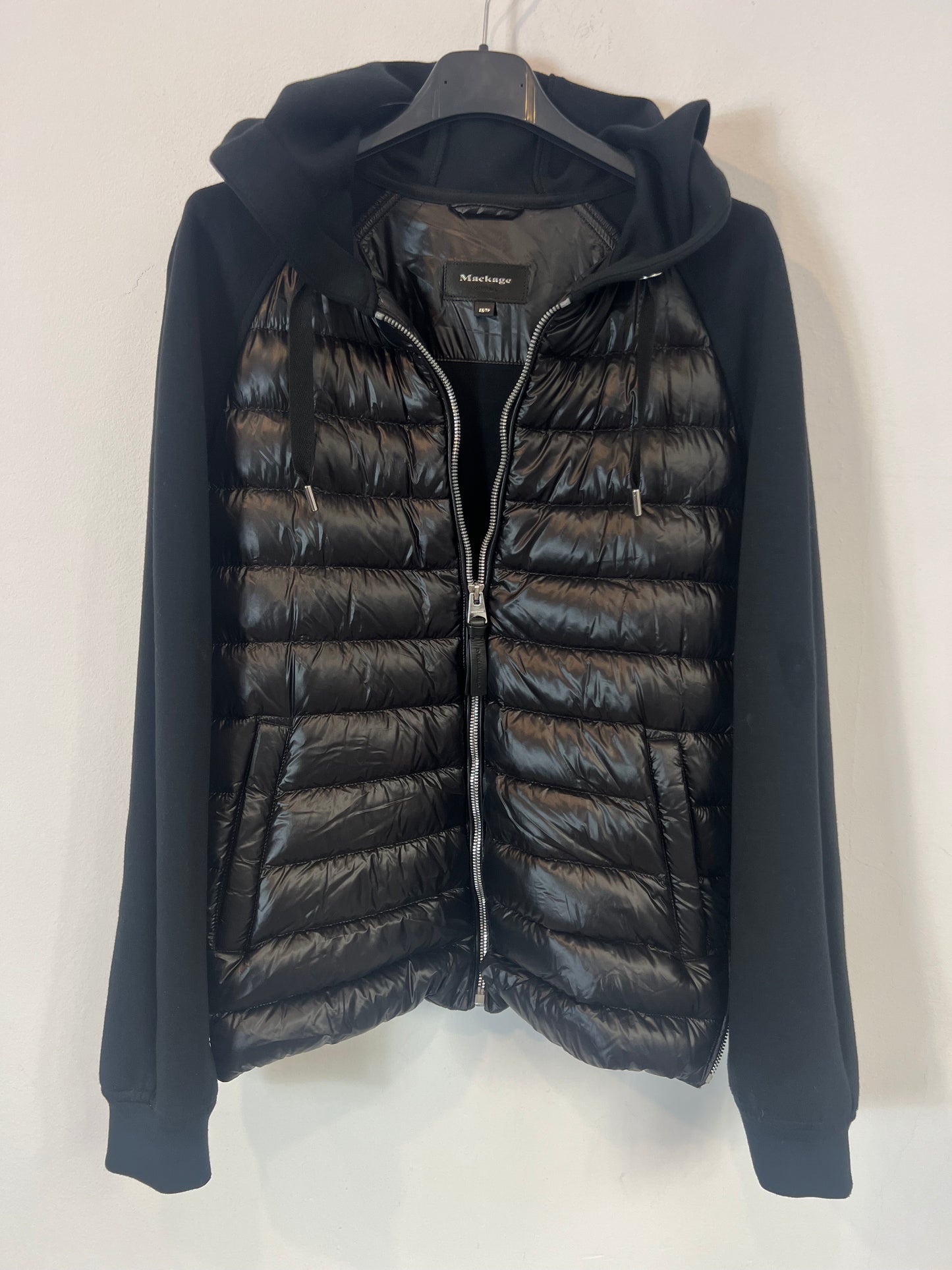 MACKAGE. Black double-textured quilted jacket. XS/S