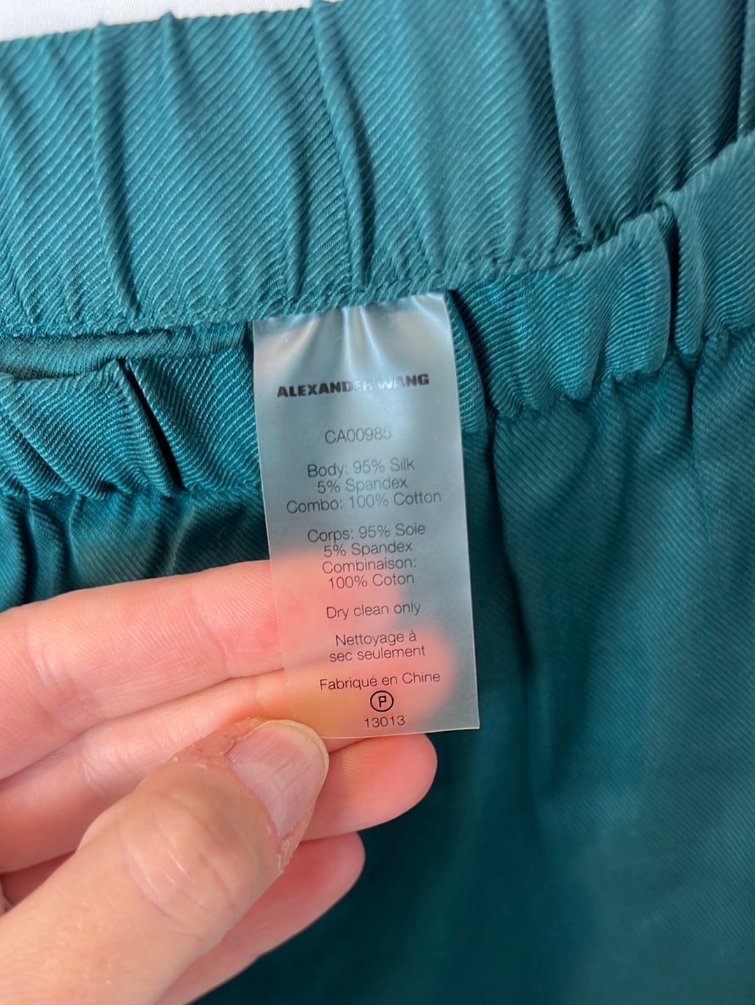 ALEXANDER WANG. Silk green shorts. TS