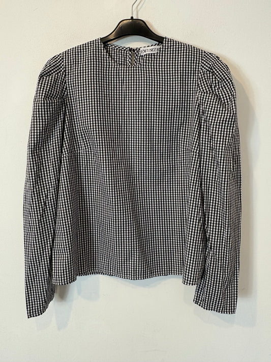 EXCUSEZ MOI. Blusa vichy detalle mangas