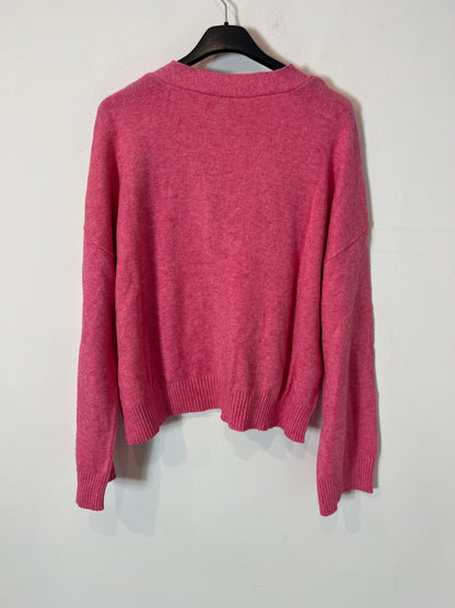 VILA. Cárdigan rosa abotonado. T S