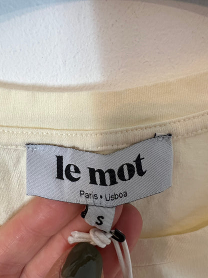 LE MOT. Camiseta color crema letras. T S