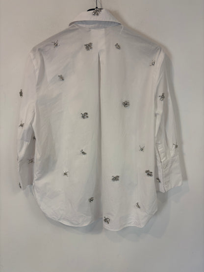 ZARA. White beaded shirt. TS