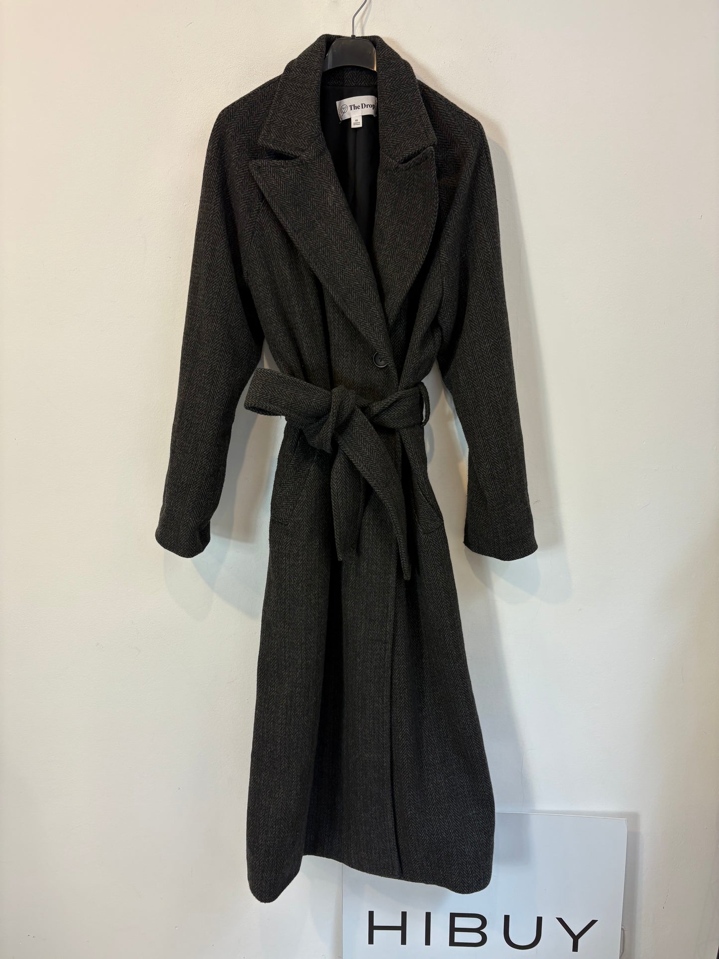 THE DROP. Abrigo largo gris jaspeado