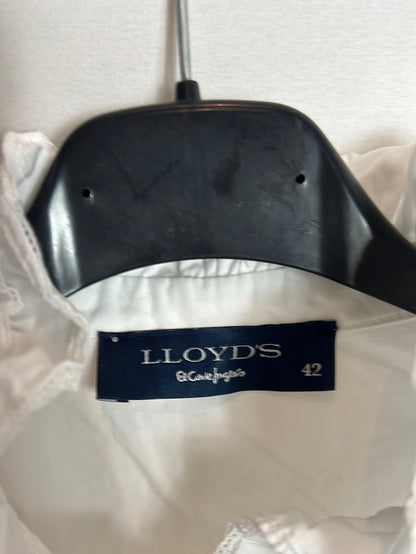 LLOYD’S. Blusa blanca volantes. T 42