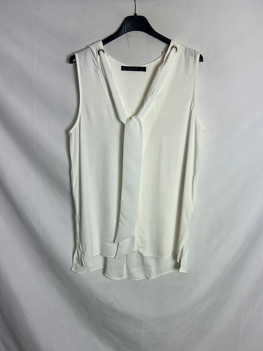 ZARA. Blusa blanca sin manga lazada. TL