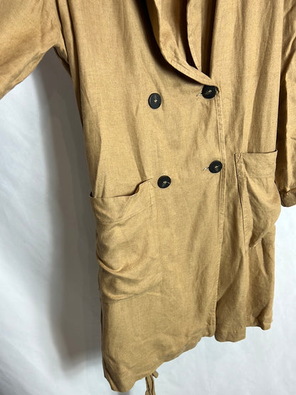 THAT OR THAT. Flowing camel linen jacket. TS