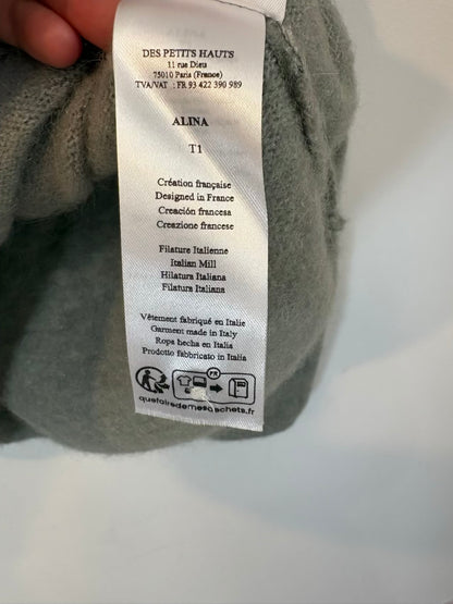 DES PETITS HAUTS. Chaqueta verde agua alpaca