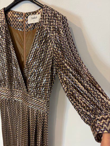 BA&SH. Vestido largo plisado fiesta