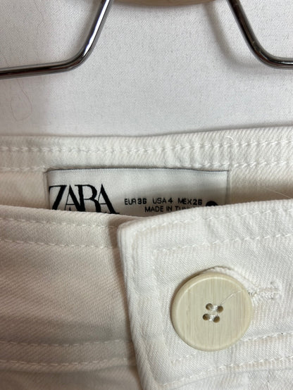 ZARA. Patalón culotte blanco . T36