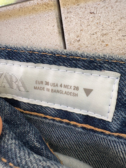 ZARA. Denim pata ancha detalle cintura