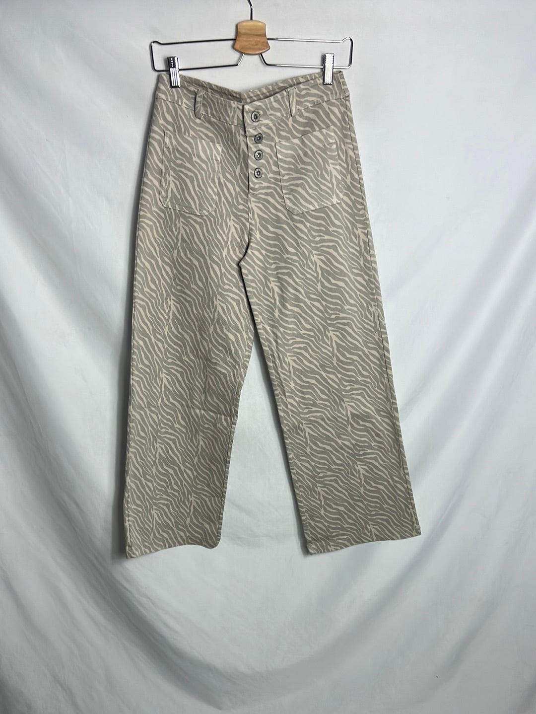 OTRAS. Pantalón estampado beiges. T 36