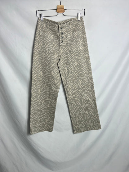 OTRAS. Pantalón estampado beiges. T 36