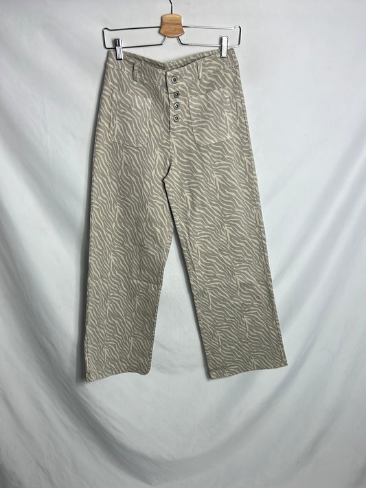 OTRAS. Pantalón estampado beiges. T 36