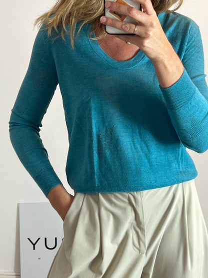 ZADIG & VOLTAIRE. Jersey lana turquesa. T S