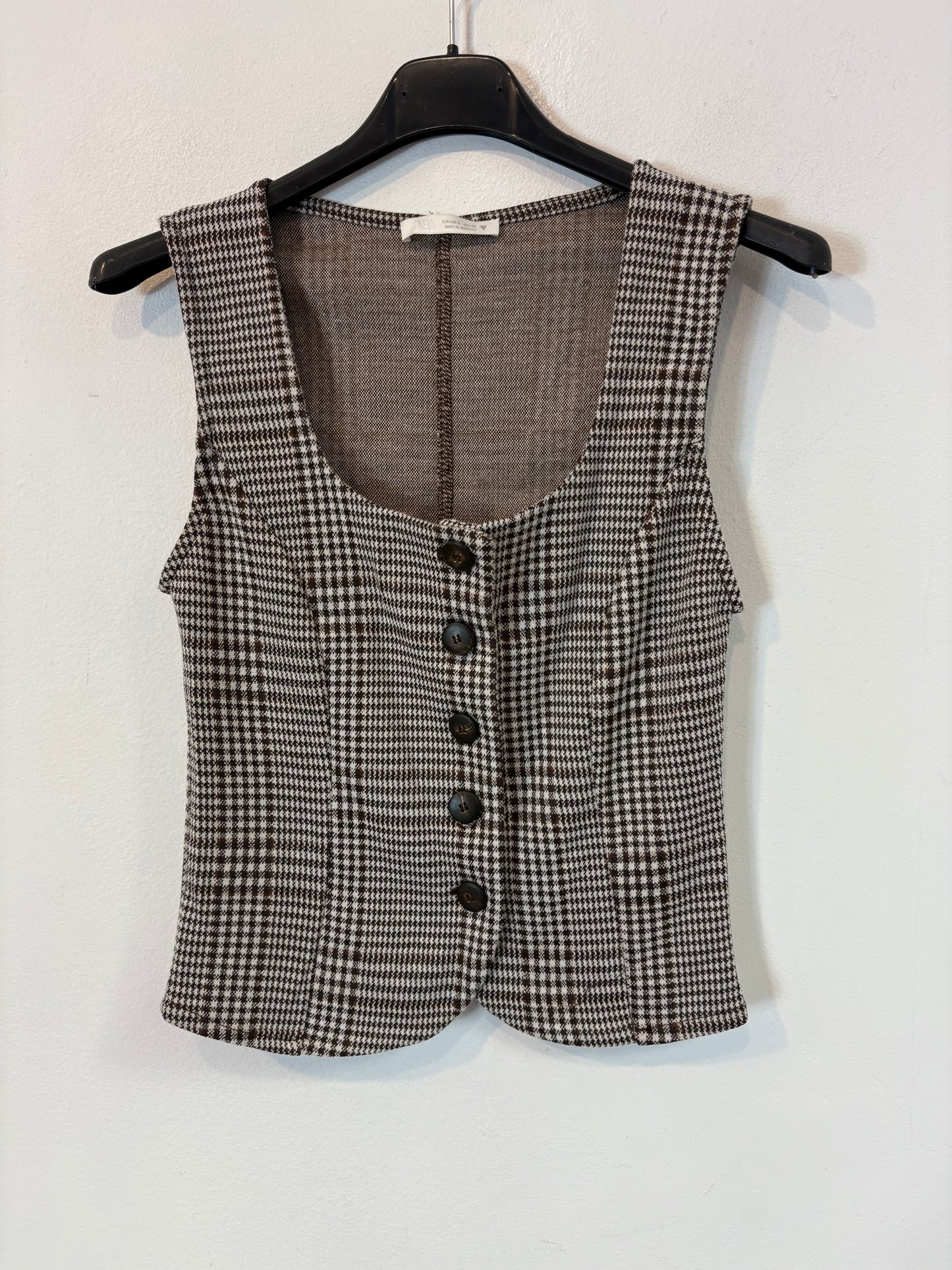 ZARA. Total look punto elástico cuadros