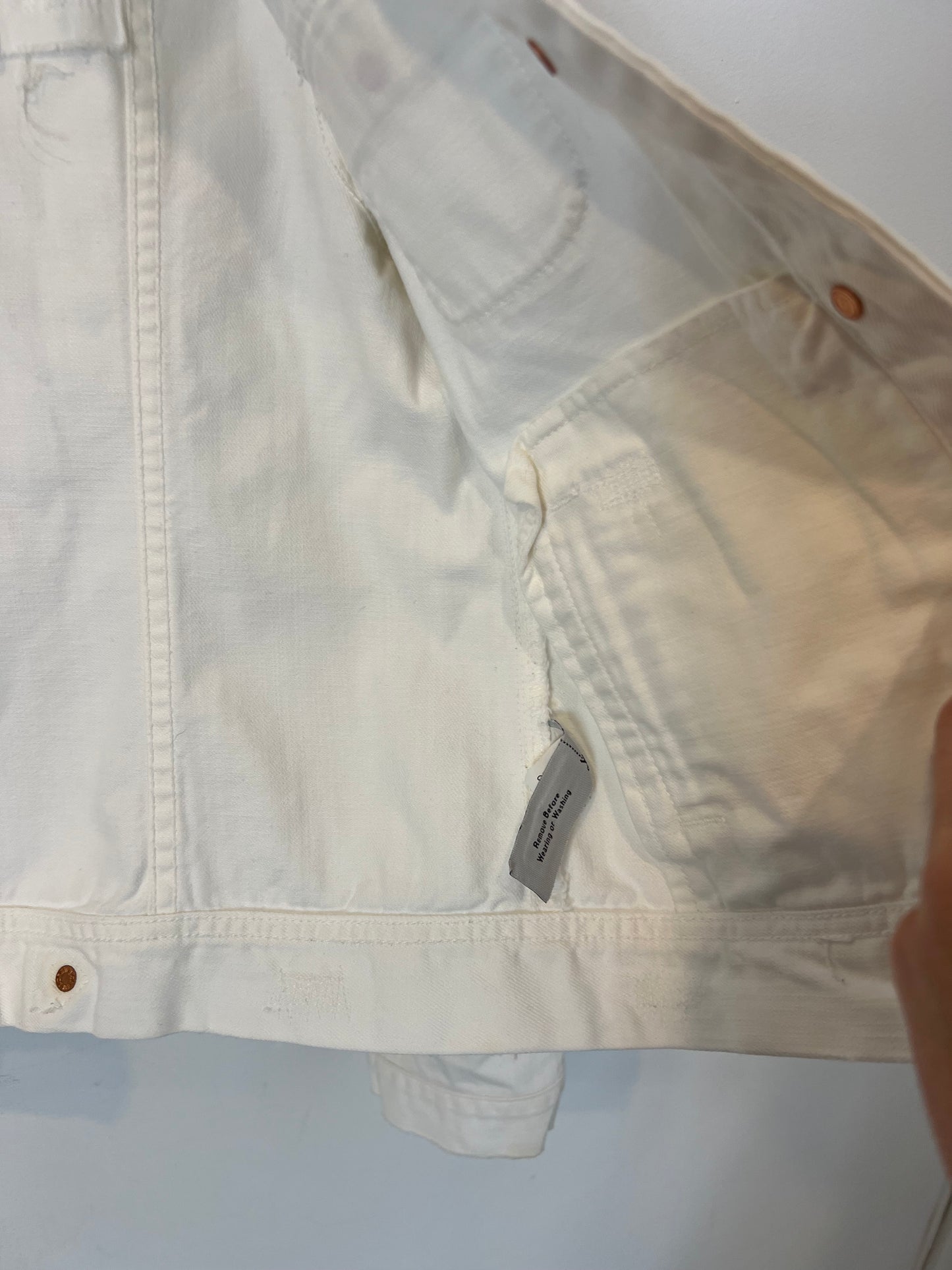 J CREW. Cazadora denim blanca. T S