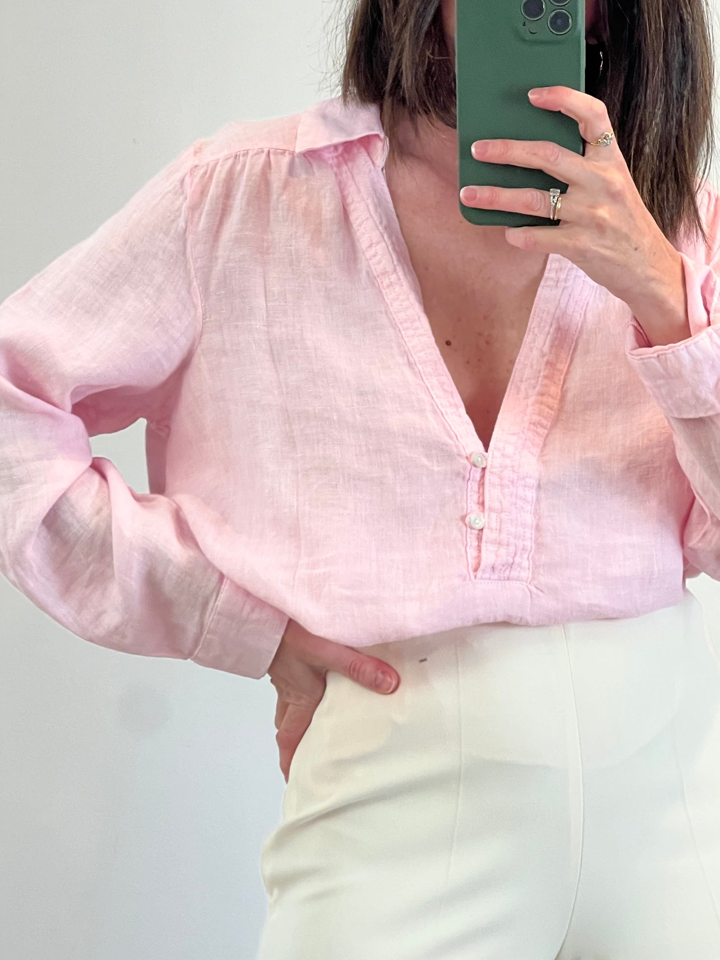 ZARA. Pink linen blouse. TM
