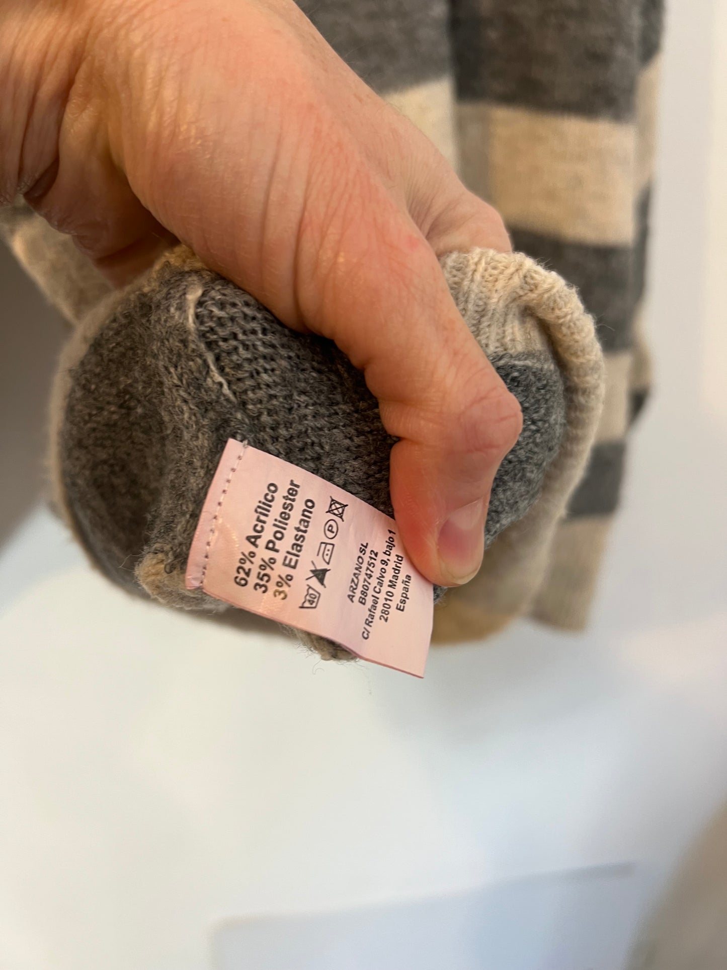 RENATTA&GO. Jersey rayas gris y beige