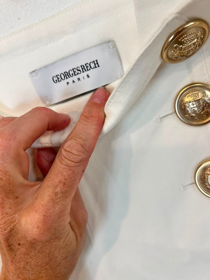 GEORGES RECH. Conjunto pantalón y blazer blanca cruzada