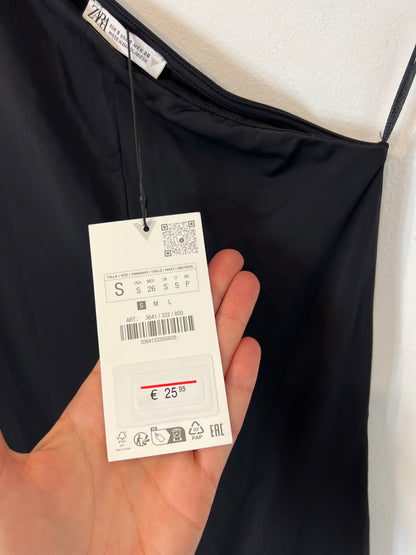 ZARA. Mono elástico negro asimétrico. T S